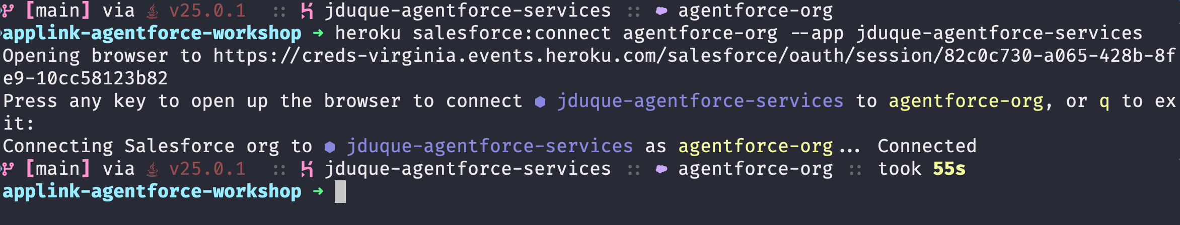 Heroku App Connected