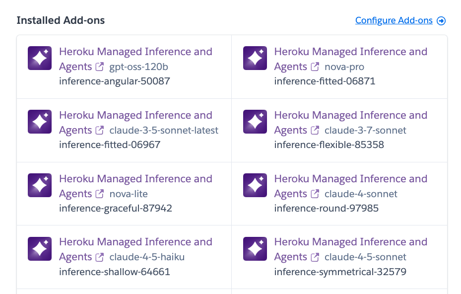 Provisioned Heroku Managed Inference and Agents